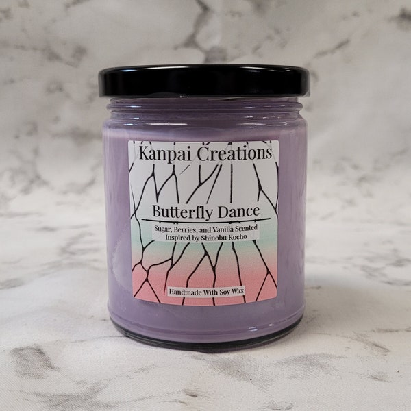 Butterfly Dance, Sugar Berries and Vanilla Scented, Anime Candle