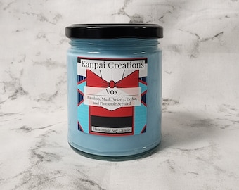 Vox, Bamboo, Musk, Vetiver, Cedar, and Pineapple Scented, Character Inspired Candle