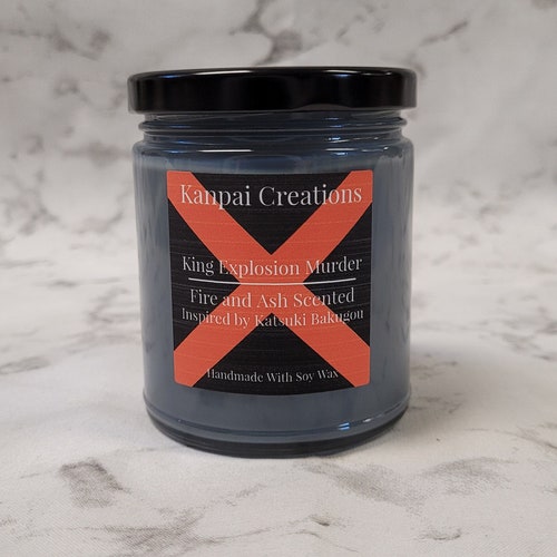 King Explosion Fire and Ash Scented Anime Soy Candle Etsy
