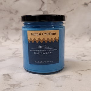 Fight Me, Patchouli and Sandalwood Scented, Anime Candle