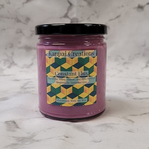 Constant Flux, Lily of the Valley Ozone and Rain Scented, Anime Inspired Candle