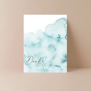 DANKEschön Grußkarte, Postkarte Dankekarte, Aquarellfarbfleck, von Herzen, lieben Dank, einfach mal Danke sagen, selten gesagt, Muttertag
