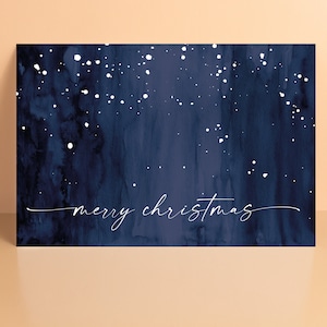 Merry Christmas Postkarte, Weihnachtskarte, Grußkarte, Frohe Weihnachten, Weihnachtszeit, Schneeflocken, leise rieselt der Schnee, X-mas