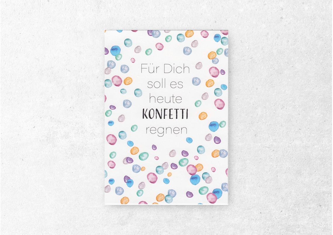 Für Dich Soll Es Heute Konfetti Regnen Grußkarte Postkarte Etsy