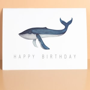 HAPPY BIRTHDAY Postkarte, Wal Grüße, Alles Liebe, Herzlichen Glückwunsch, Geburtstag, Ich denk an dich, Geburtstagskarte, Kindergeburtstag