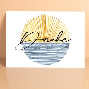 DANKE Grußkarte, Postkarte, Dankekarte,  von Herzen, lieben Dank, einfach mal Danke sagen, einfachso, Sunset, Sonnenuntergang, Sonnenaufgang
