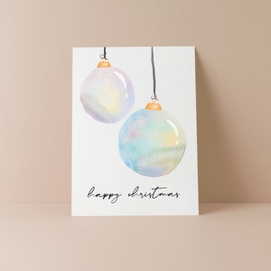 HAPPY CHRISTMAS Postkarte, Frohe Weihnachten, Merry Christmas, zu Weihnachten, Weihnachtszeit, Liebe, Weihnachtskugeln, Weihnachtsdeko,X-mas