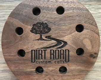walnut, slate over glass, friction turkey call with dymondwood sriker - pot calls, custom turkey calls, turkey hunting, game calls