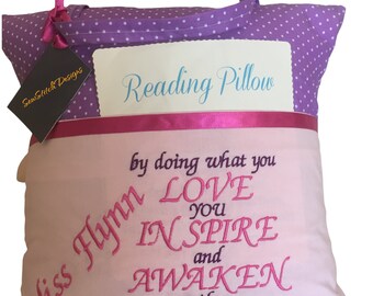 Personalised Teacher Reading Pillow l Teacher Name Cushion l Thank you l Teacher Gift l NurseryTeacher Gift l Classroom  reading Cushion