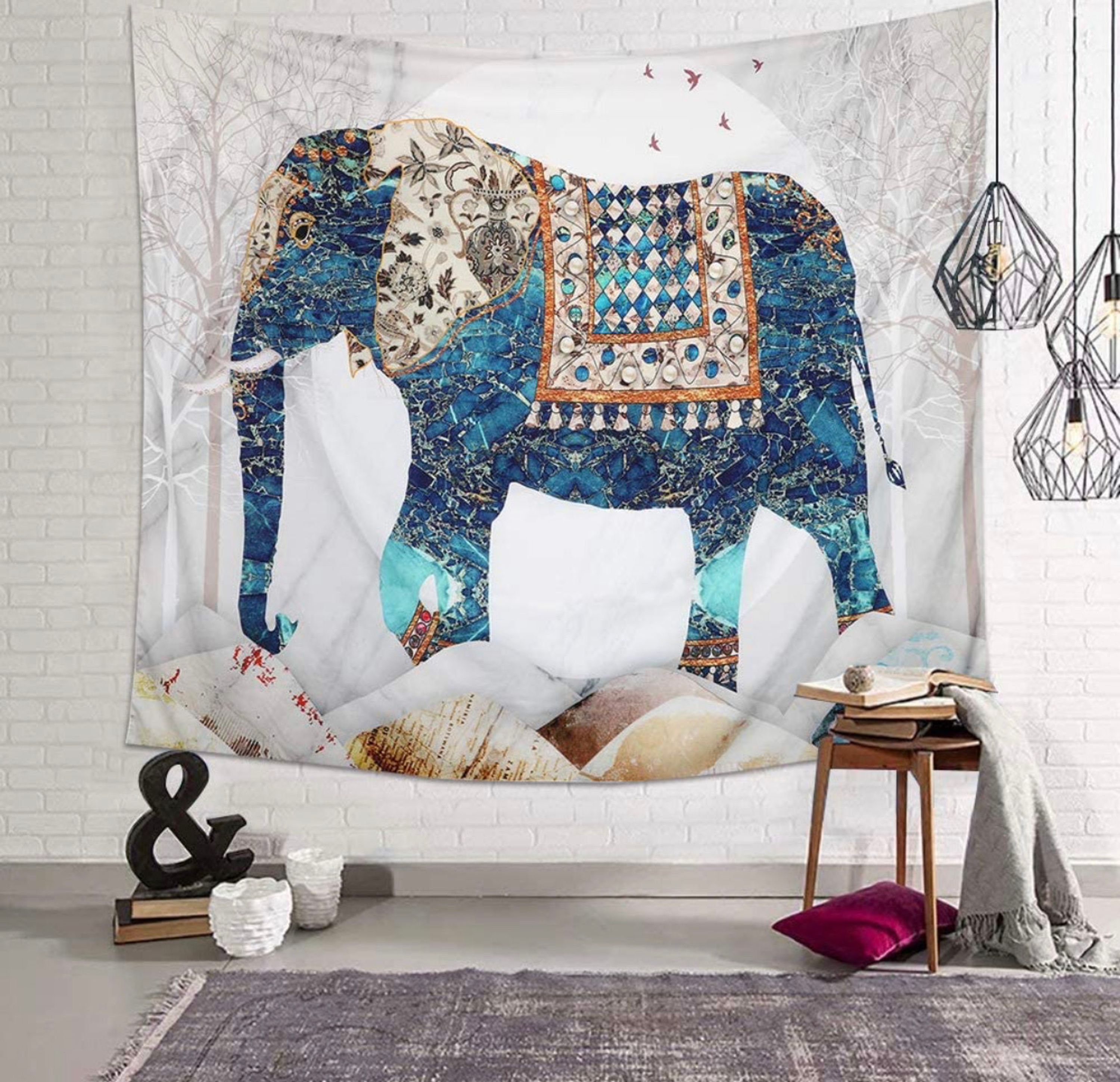 Elephant Tapestry Elephant Tapestry Flower Psychedelic Etsy