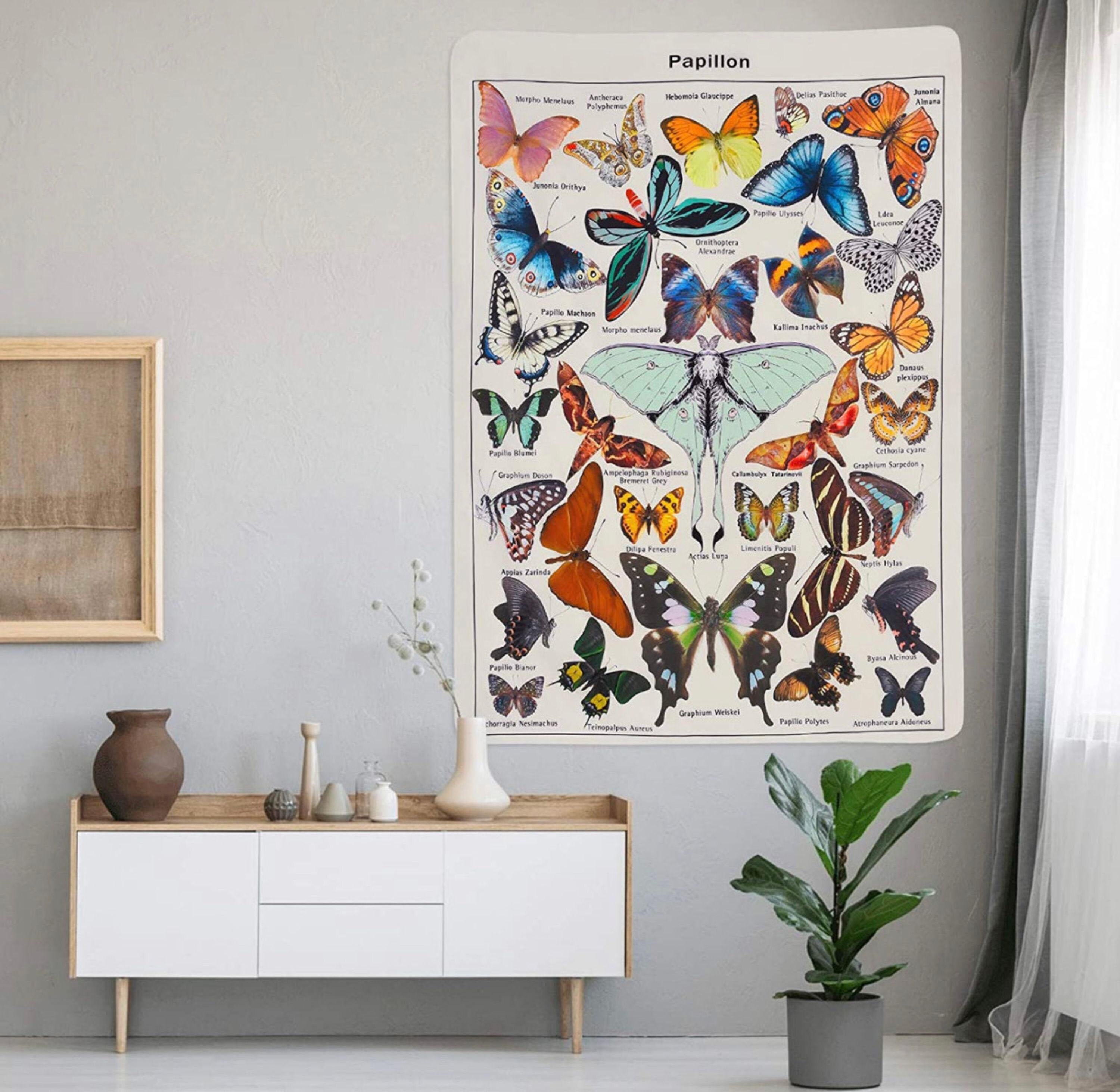 Vintage Butterfly Tapestry in the Uk Bohemian Spiritual Wall - Etsy UK