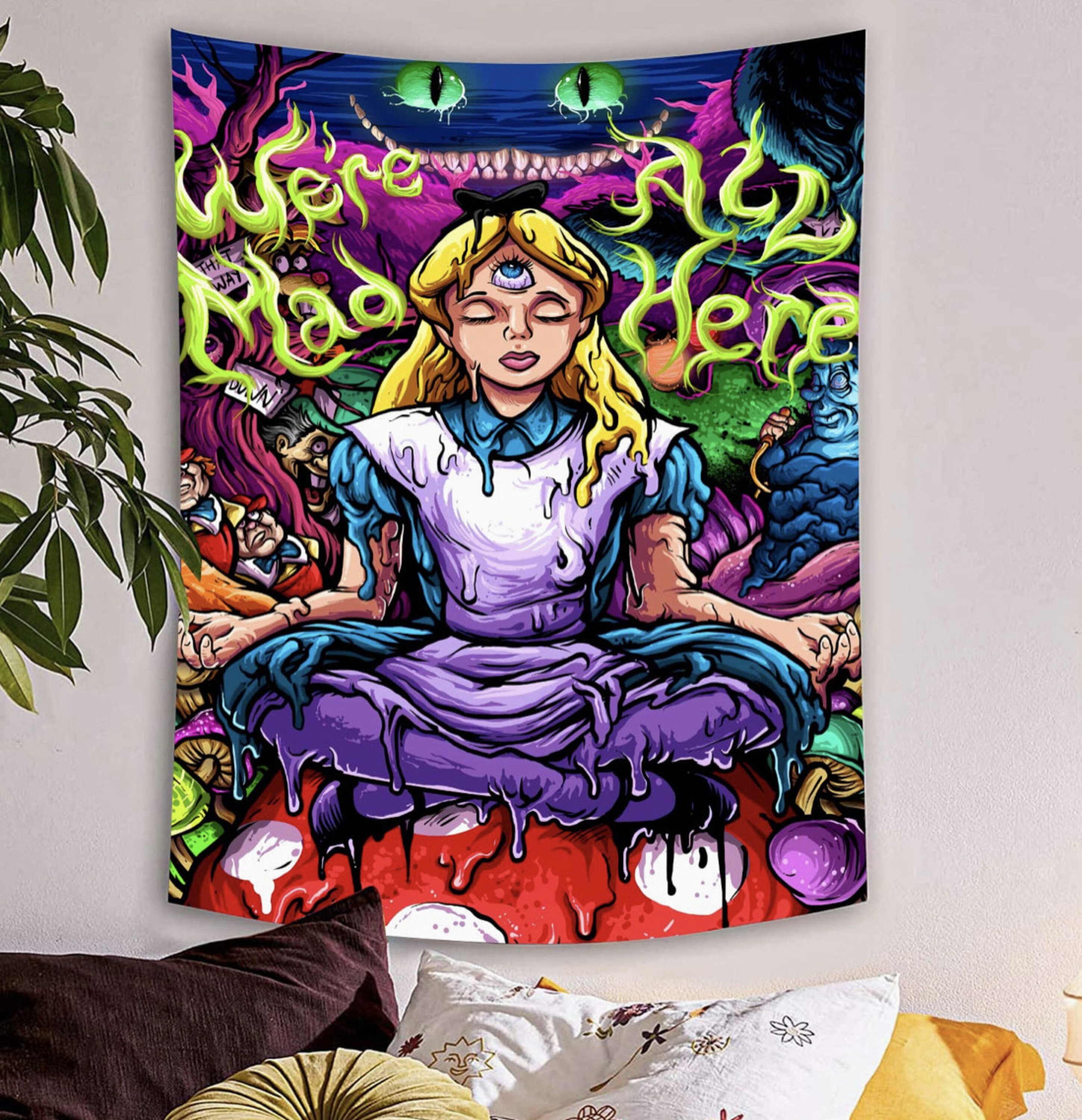 Alice and wonderland trippy tapestry hot sale