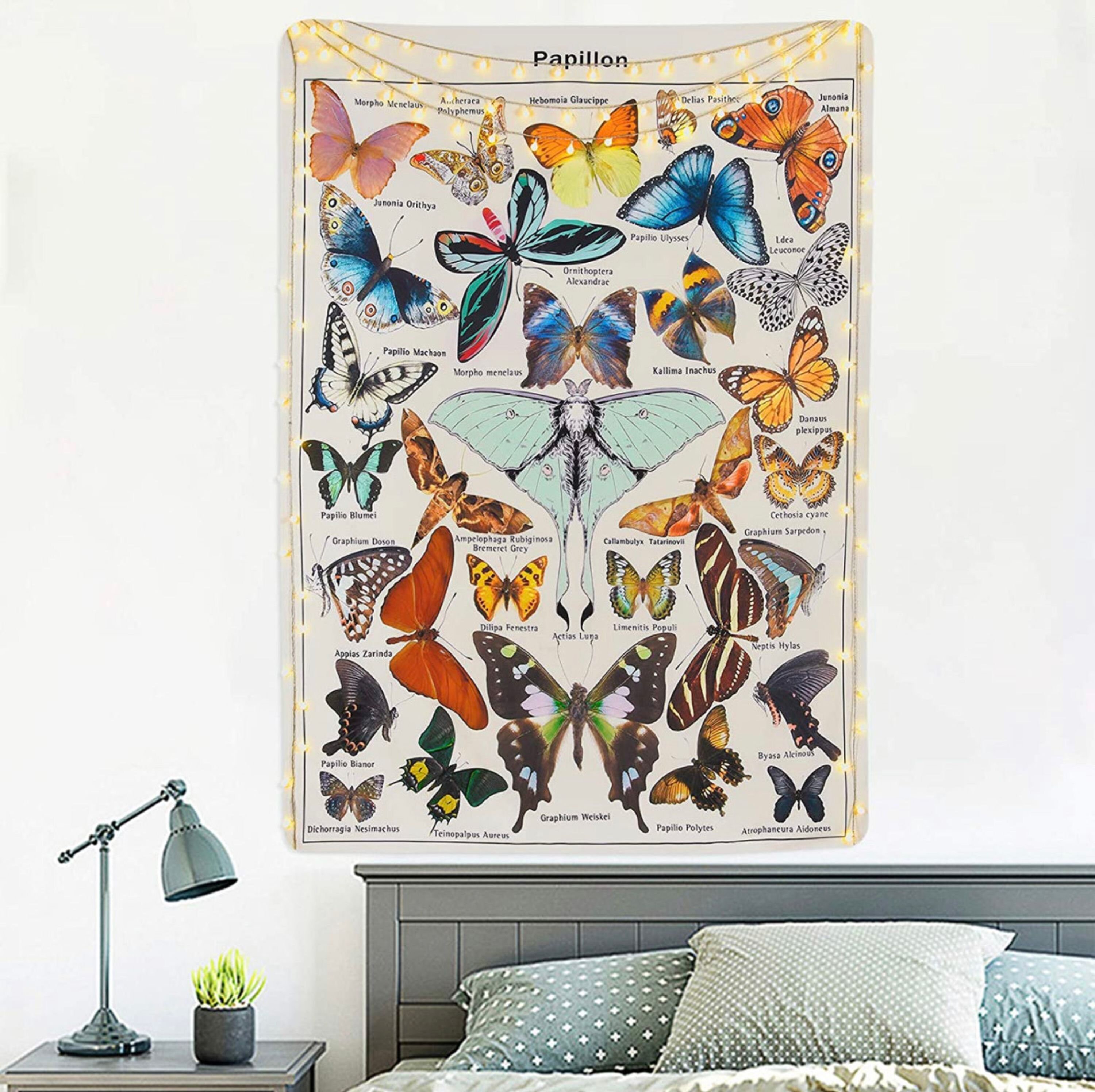 Vintage Butterfly Tapestry in the Uk Bohemian Spiritual Wall Etsy
