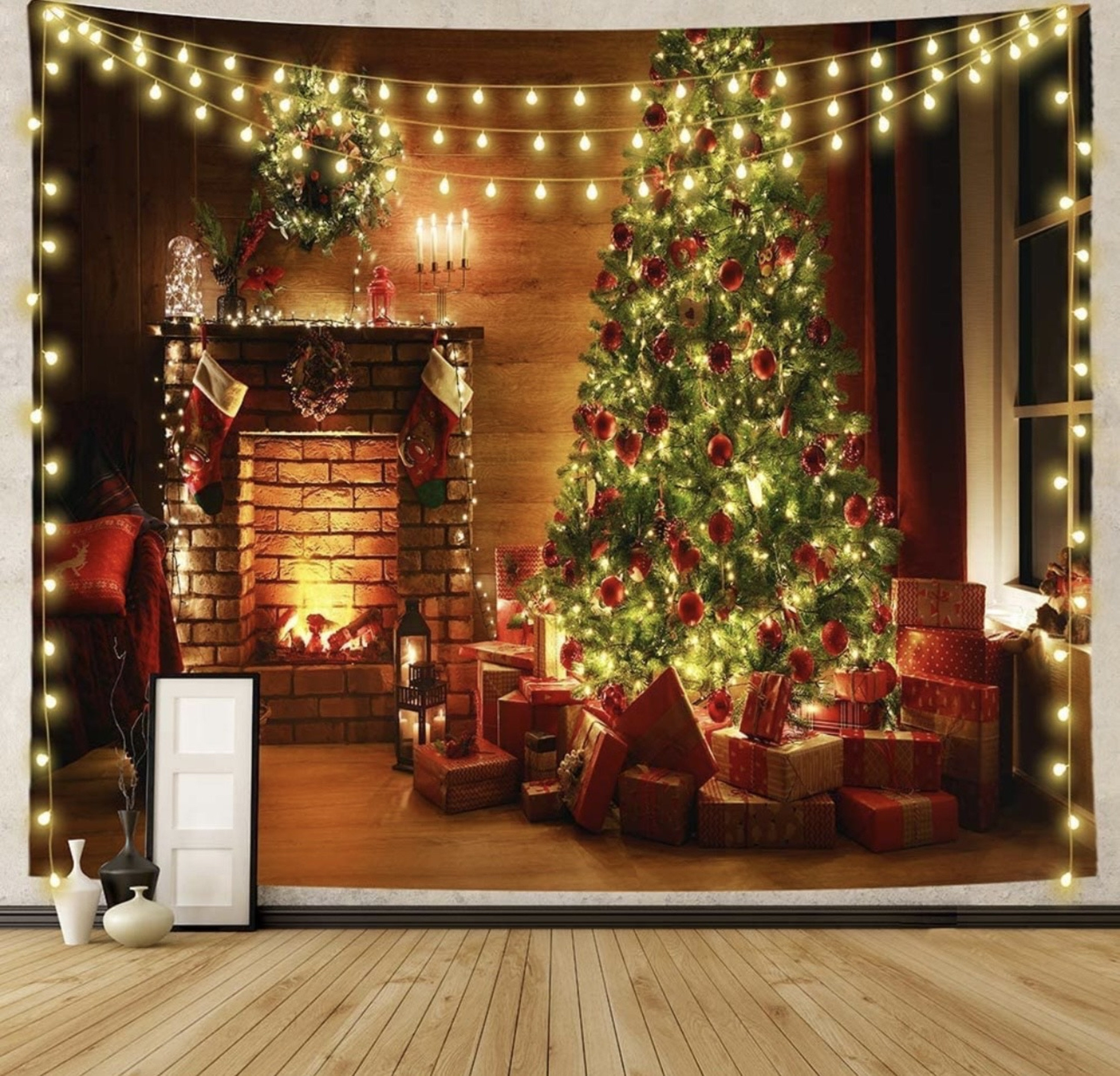 Christmas Tree Reindeer Tapestry Wall Hanging Art Dorm Decor 128x150 Cm ใ88%OFF!ใ