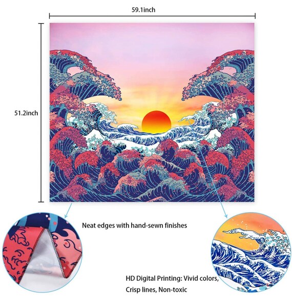 Trippy wave tapestry sale