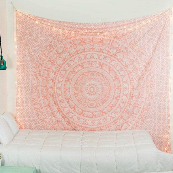 Rose indien psychédélique Mandala Hippie Boho tapisserie tenture murale décorations pour la maison salon chambre dortoir décor