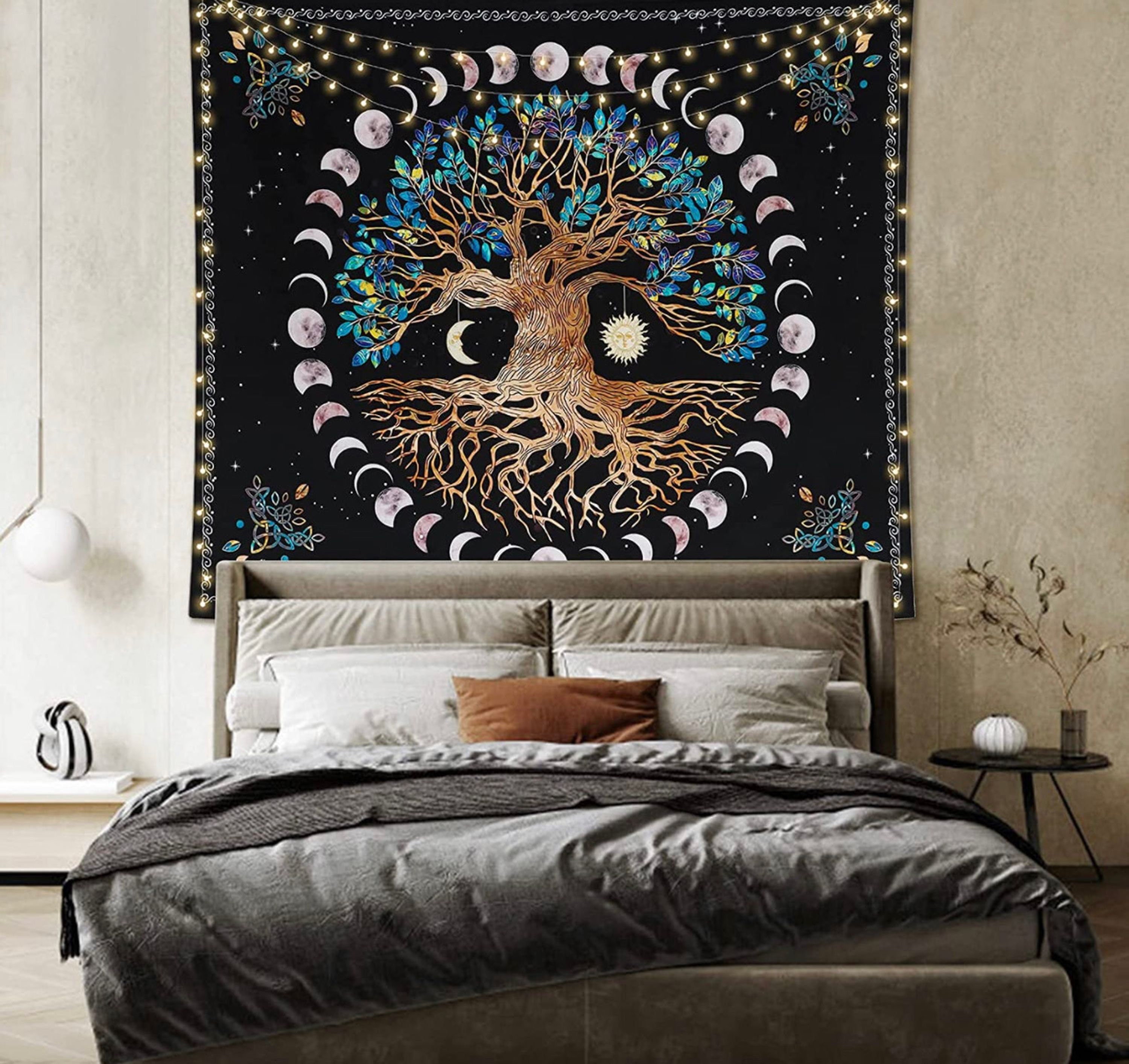 Witchcraft Trippy Zodiac Moon Phase Wall Hanging Tree of - Etsy UK