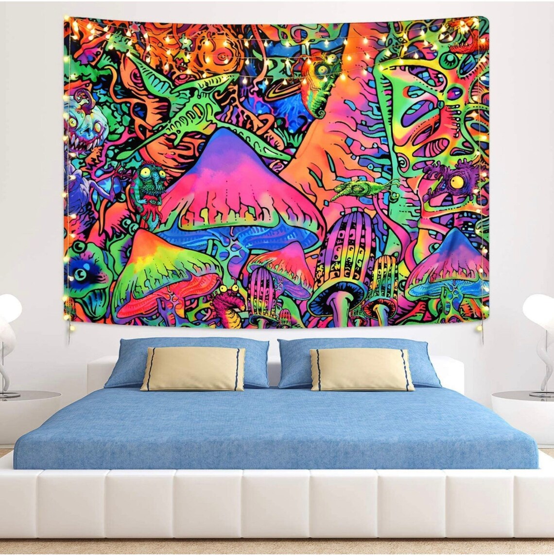 Lot De 2 Tapisseries Murales œil De Fatima - 35x50 Cm, Style Boho Avec Glands, Décoration Psychédélique