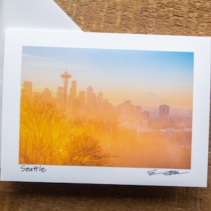 Seattle Sunrise 5x7 Folding Note Card