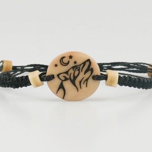 Personalized Wolf Bracelet, Wolf Jewelry, Vegan Jewelry, Pura Vida