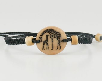 Bracelet girafe, cadeau girafe, bracelet mère fille, bijoux girafe personnalisés, cadeau maman