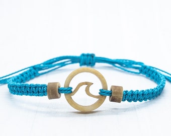 Tornozeleira Wave feita à mão, joias de praia para surfistas, tornozeleira masculina