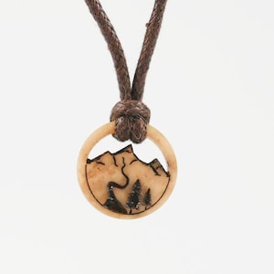 Gepersonaliseerde bergketting, herenketting, natuurhanger, waterdichte reisketting, wandelen klimketting, katoen jubileumcadeau