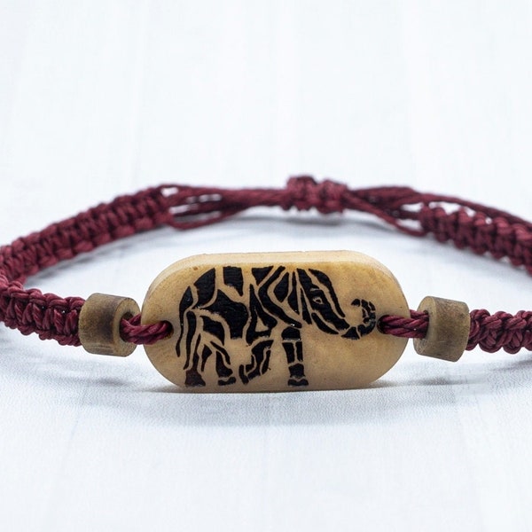 Personalised Elephant Bracelet. Tagua Seed Animal Charity Bracelet