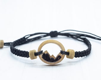 Bracelet de montagne personnalisé, Bracelet pour homme, Bijoux de montagne, Pura vida, Bijoux d'escalade