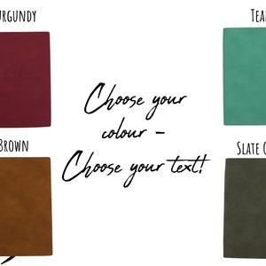 Image showing four colours available to choose. Teal, Burgundy, Brown, or Slate Grey.