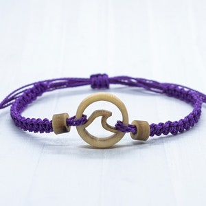 Surfer Bracelet, Beach Jewelry, Summer Bracelet, Nautical Bracelet Purple