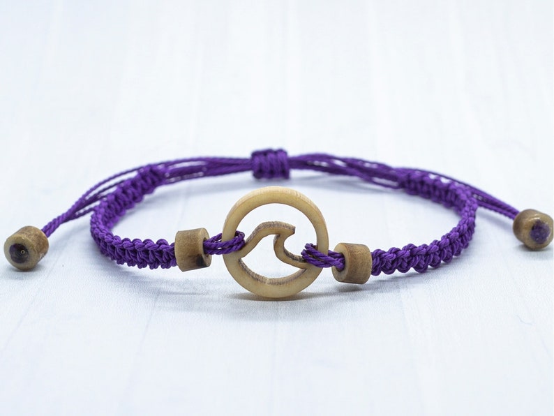 Surfer Bracelet, Beach Jewelry, Summer Bracelet, Nautical Bracelet Purple
