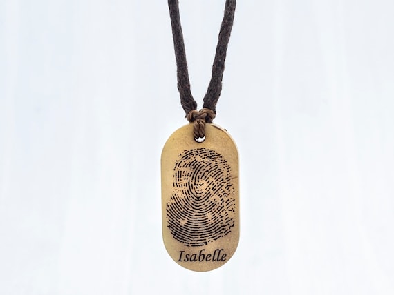 Fingerprint dog cheap tag necklace