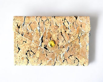 Small Womens Thin Wallet, Cork Mini Card Holder