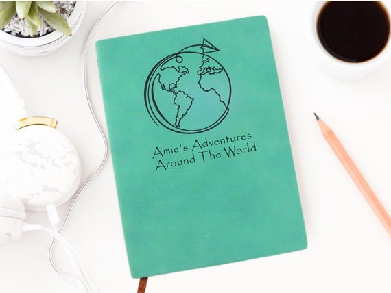 Softcover Personalized Travel Journal, Pocket Adventure Notebook Diary
