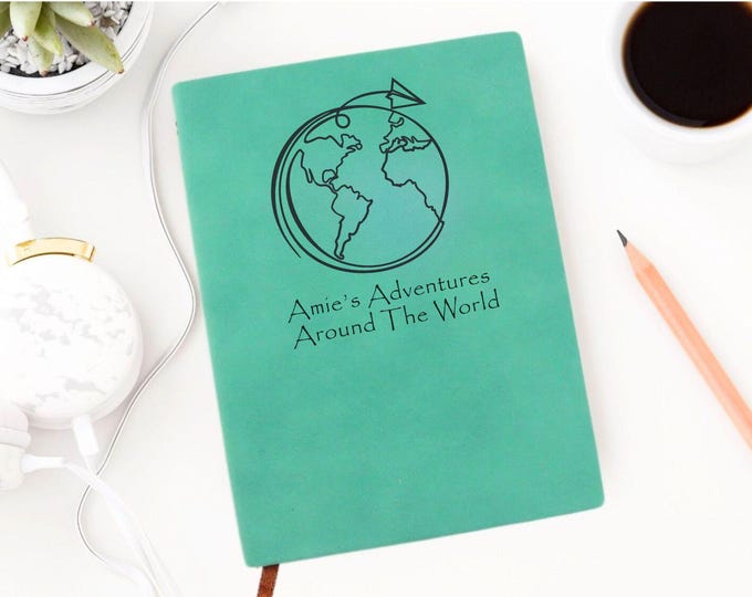 Softcover Personalized Travel Journal, Pocket Adventure Notebook Diary