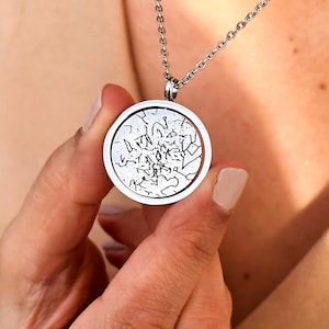 Collier constellation carte des étoiles personnalisé, bijoux sentimentaux personnalisés où tout a commencé ciel nocturne, cadeau pour couple assorti, lieu de notre rencontre