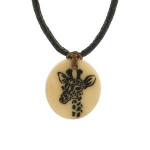 Personalized Giraffe Necklace, Vegan necklace, Ethical jewelry, Giraffe Pendant