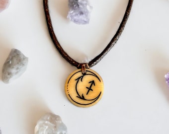 Sagittarius Necklace, Personalized Zodiac Jewelry, Constellation Necklace, Star Sign Moon Necklace, Horoscope Necklace