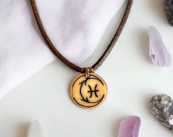Pisces Necklace, Zodiac Necklace, Personalized Star Sign Necklace, Horoscope and Astrology Jewelry, Constellation Necklace, Moon Necklace,