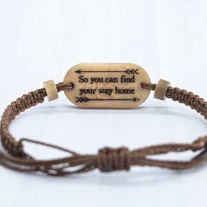 Coordinate Bracelet, Personalized Cotton Anniversary Gift, Couples Travel Bracelet image 7