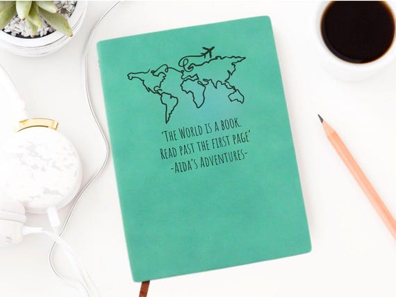 Softcover Personalized Travel Diary, Custom Pocket Adventure Journal