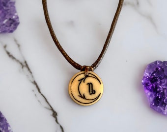 Capricorn Necklace, Personalized Star Sign Necklace, Zodiac Necklace, Celestial Horoscope Jewelry, Boho Crescent Moon Necklace