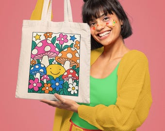 Cute Colorful Tote Bag, Dompamine Dressing, Cool Travel, Book or Grocery Tote