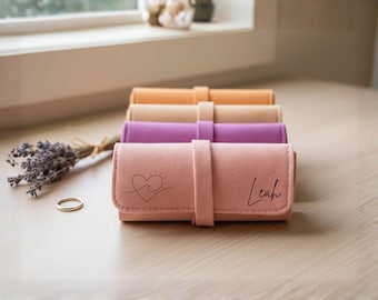 Custom Travel Jewelry Roll, Personalized Jewelry Wrap, Personalized Travel Gifts & Essentials