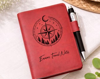 Carnet de voyage personnalisé rechargeable avec stylo, couverture de carnet d'aventures personnalisée