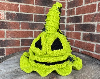 Sombrero de bruja Oogie Boogie de ganchillo