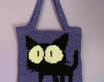 Bolsa de mercado de gato negro
