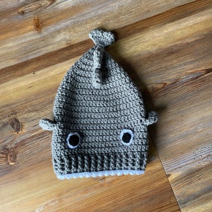 Handmade Crochet Shark Hat: Child Size