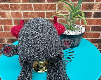 Sombrero de Krampus de crochet hecho a mano: disfraz